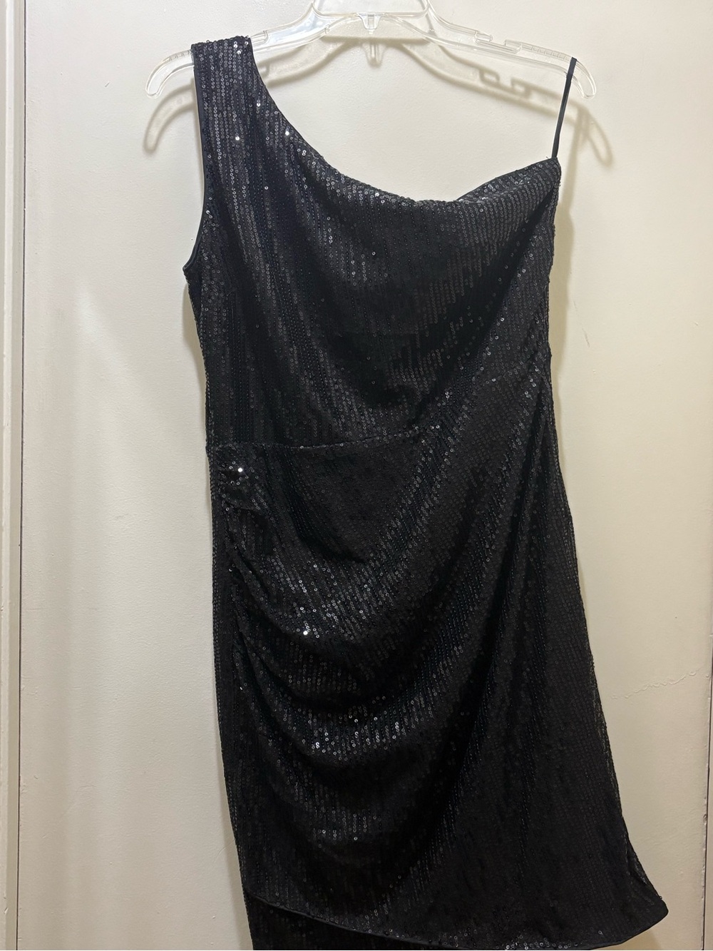 Grace Karin Black One-Shoulder Sequin Cocktail Dress